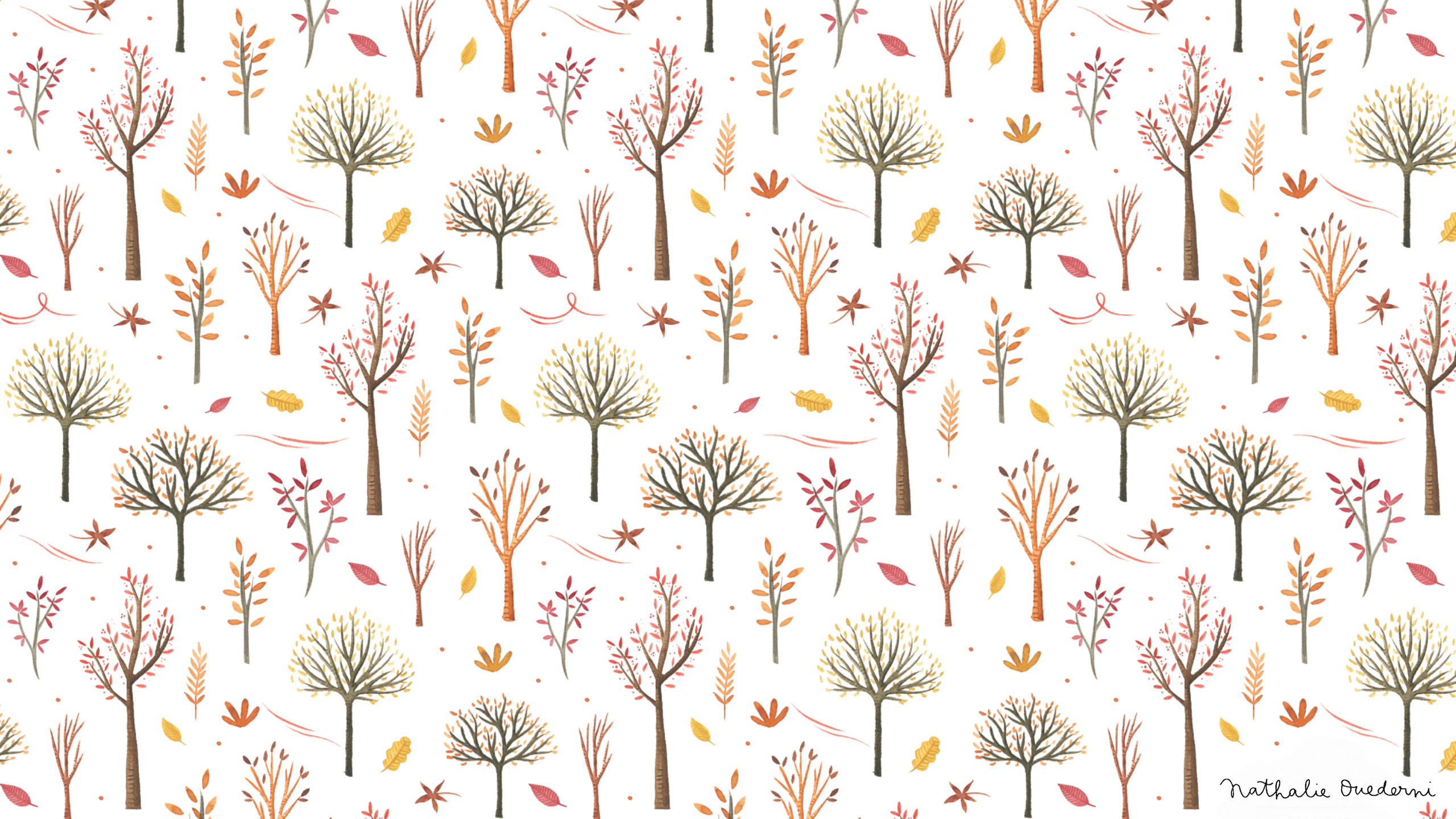 October free Desktop wallpaper — Nathalie Ouederni - Watercolor  Illustration & Pattern design